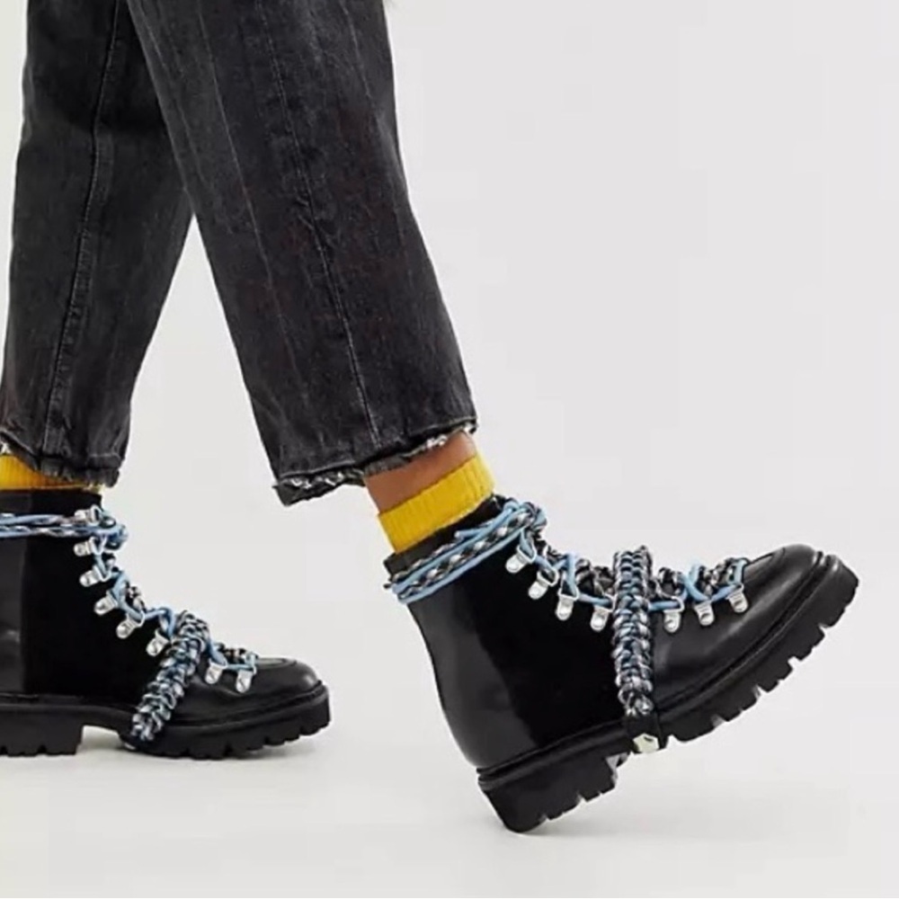 GRENSON X HOUSE OF HOLLAND Nanette Combat Boots Paracord Size UK 7 US 9.5 GUC